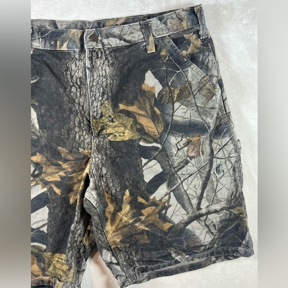 Vintage B191 CMO Carhartt RealTree 38W Carpenter Shorts Duck Canvas Camo VTG - Picture 7 of 15